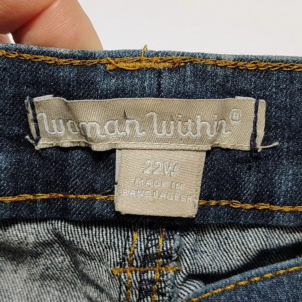 Woman Within Jeans Blue‎ Wash Bootcut Stretch Denim Plus Size 22W